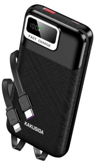 KAKUSIGA KSC-1281 22.5W + PD 20W Fully Compatible Dual-Cable Power Bank (10,000mAh)