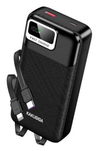 KAKUSIGA KSC-1282 22.5W + PD 20W Fully Compatible Dual-Cable Power Bank (20,000mAh)