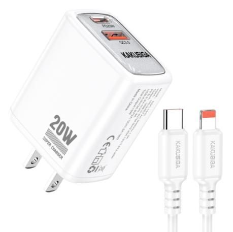 KAKUSIGA KSC-1611 PD20W+QC3.0 Charger Kit (US) (Type-C to Lightning)
