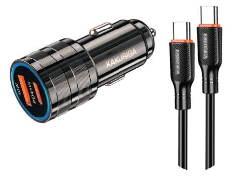 KAKUSIGA KSC-2004 75W dual-port car charger set (Type-C to Type-C)