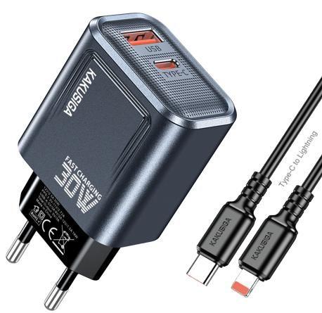 KAKUSIGA KSC-2216 PD30W + QC3.0 Private Mold Charger (EU) Type-C to Type-C
