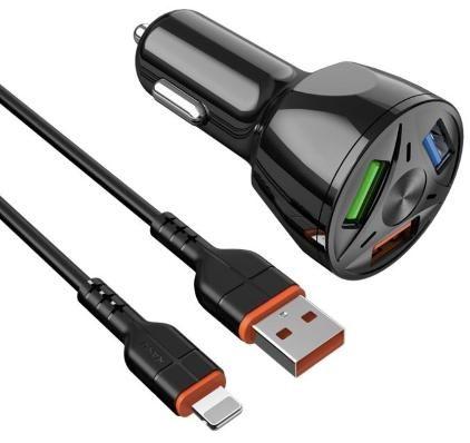 KAKUSIGA KSC-493 three-port QC3.0 20W car charger (Lightning)