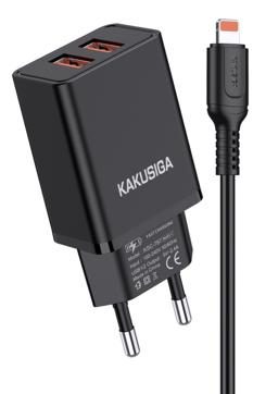 KAKUSIGA KSC-788 dual port smart charger set (EU)(Lightning)