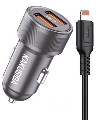 KAKUSIGA KSC-860 dual port car charger set (Lightning)
