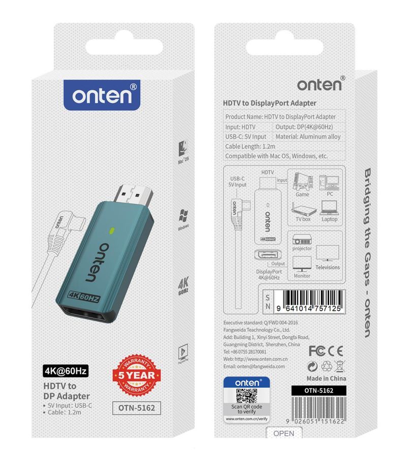 ONTEN OTN-5163 HDMI to Mini DisplayPort Adapter HDMI