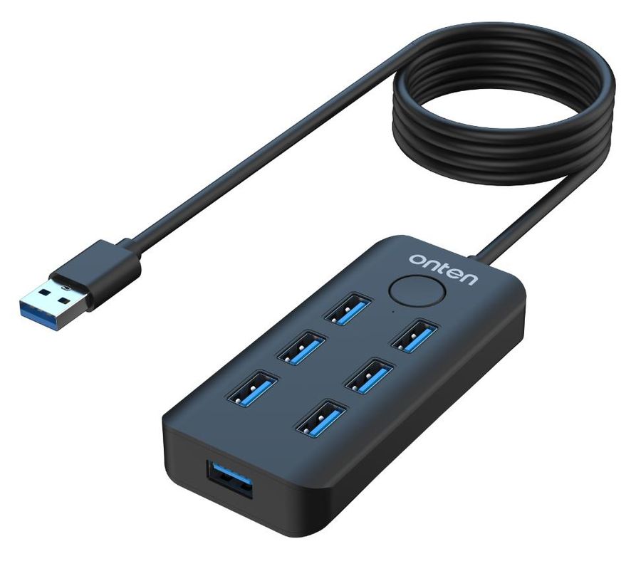 ONTEN OTN-8120 USB 3.2 Gen 1 7-Port 5G Hub with One-click Lock Screen Button