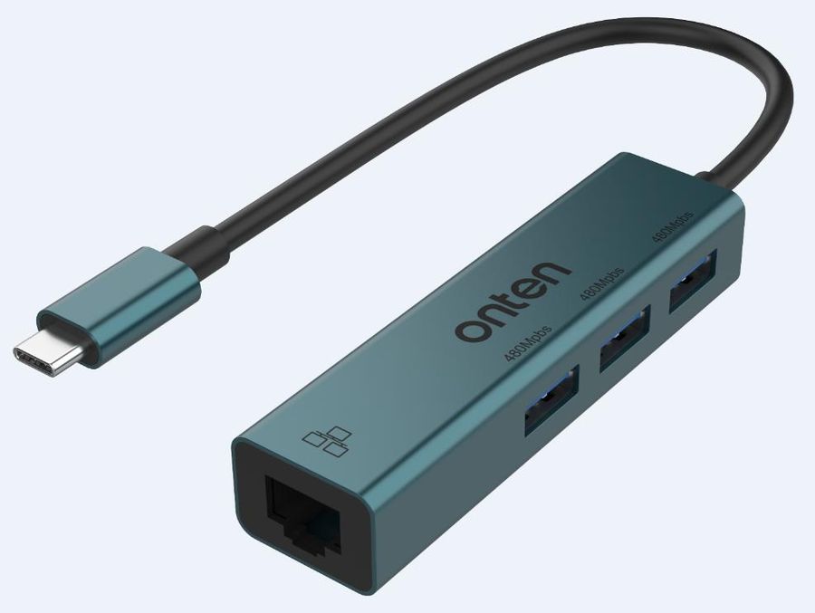ONTEN OTN-95226 2.0HUB/Type-C to RJ45 Ethernet Adapter