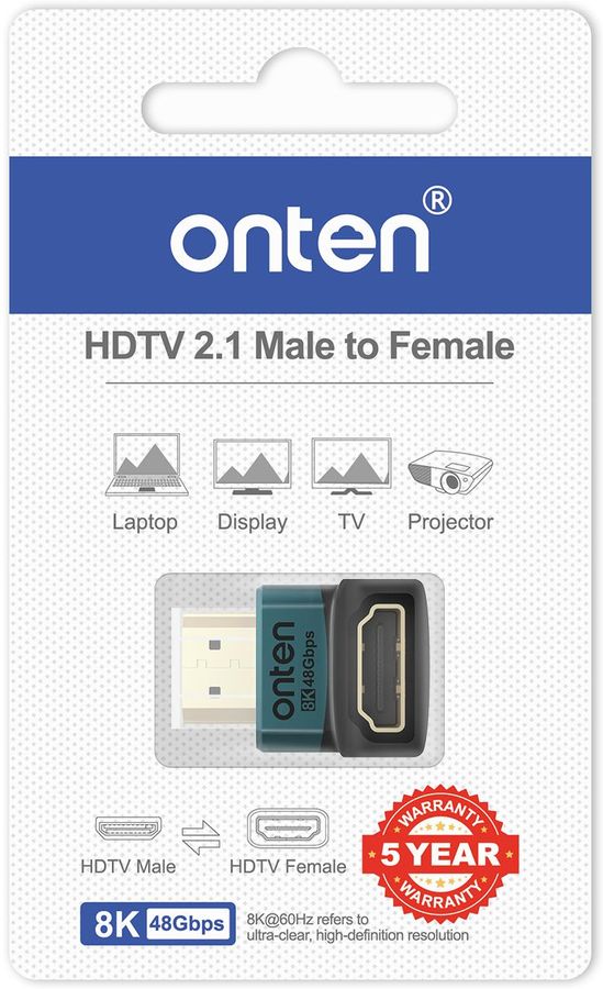 ONTEN OTN-HD803 8K@60hz HDMI Male to Female Adapter High Speed HDMI V2.1 48Gbps