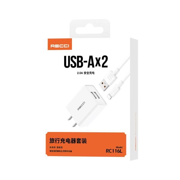 RECCI RC116L Travel charger set Cn/us PLUG