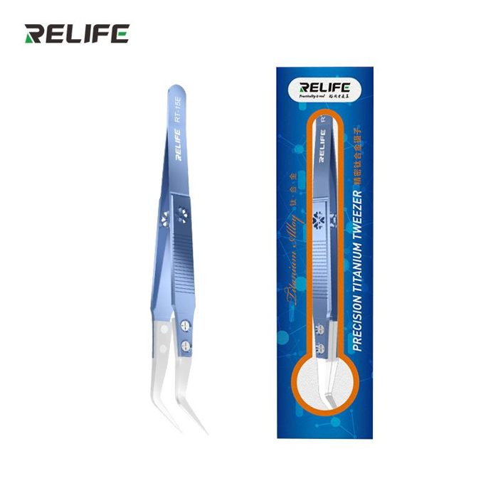 RELIFE RT-15E Precision Titanium Ceramic Straight Tweezers