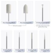 QianLi 7 pcs Kit( Wool -Wheel / Wool -Cone /A 2.5mm / A 0.6mm / K 1.0mm / K 4.0mm / A 0.6mm ) *Same as the set in polishing pen)