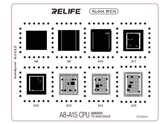 RELIFE RL-044 IPZ10 A8- RELIFE RL-044 IPZ10 A8- A15 CPU planting tin steel stencil /